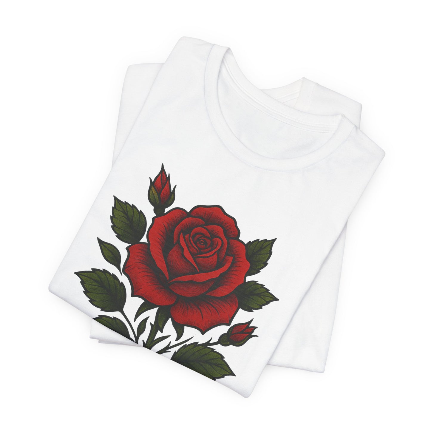 Rose floral jersey short sleeve T