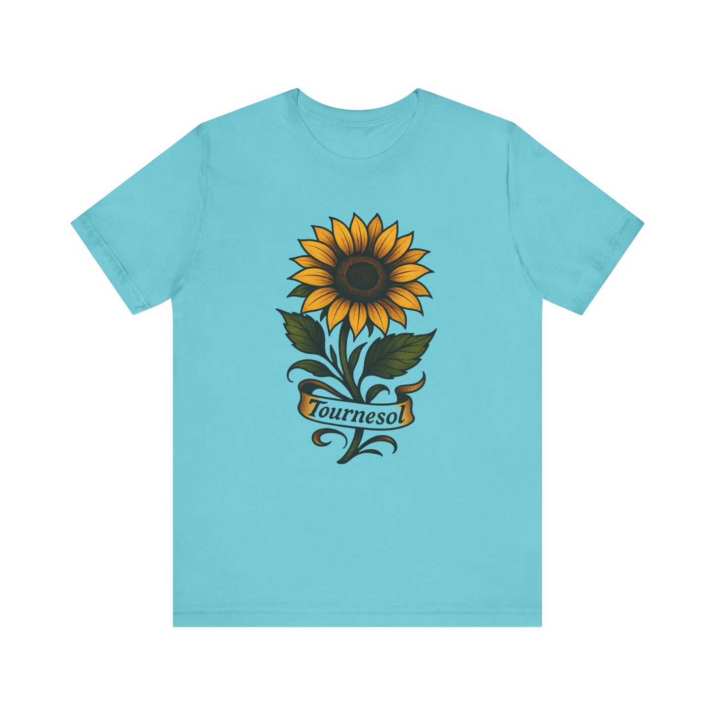 Sunflower art jersey short sleeve T