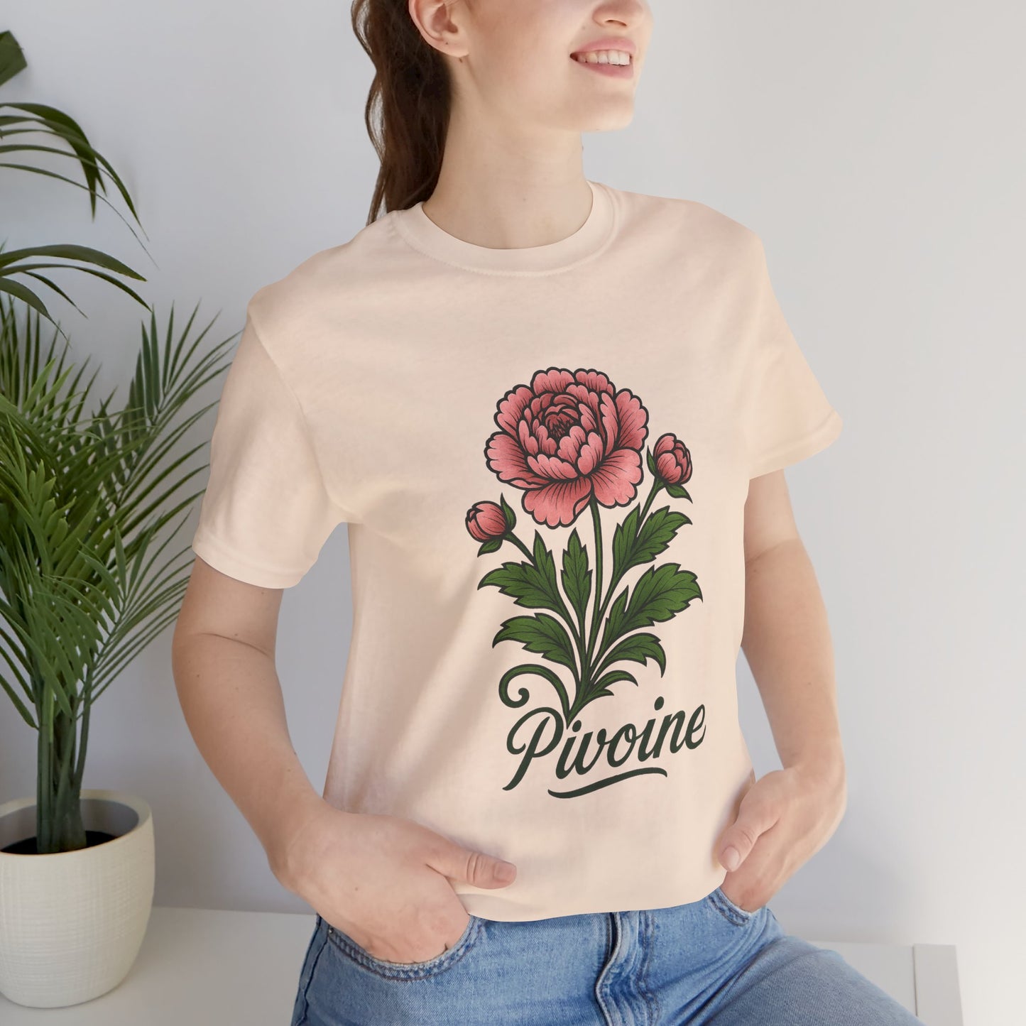 Peony graphic art Short Sleeve T