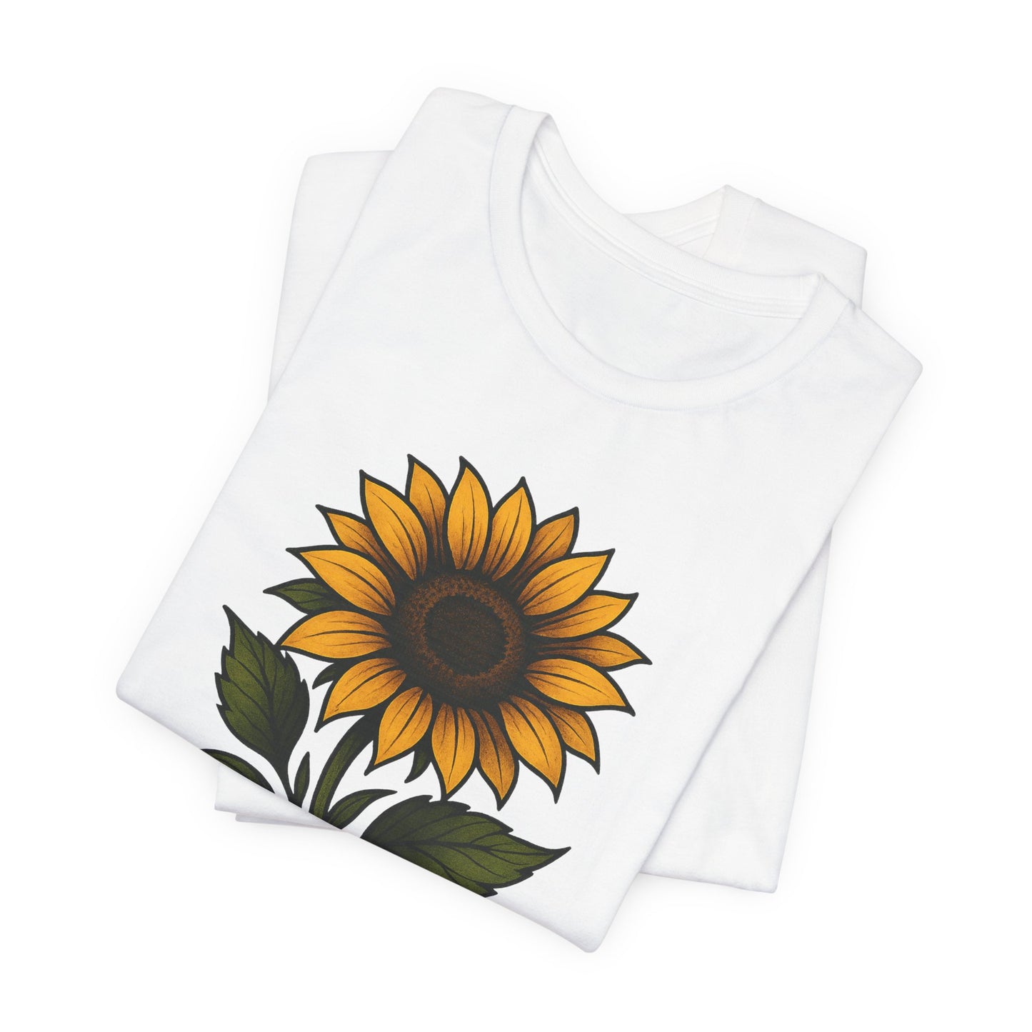 Sunflower art jersey short sleeve T