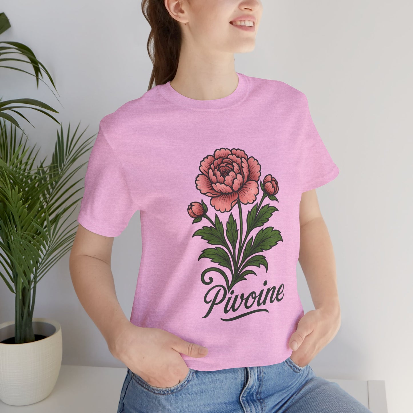 Peony graphic art Short Sleeve T