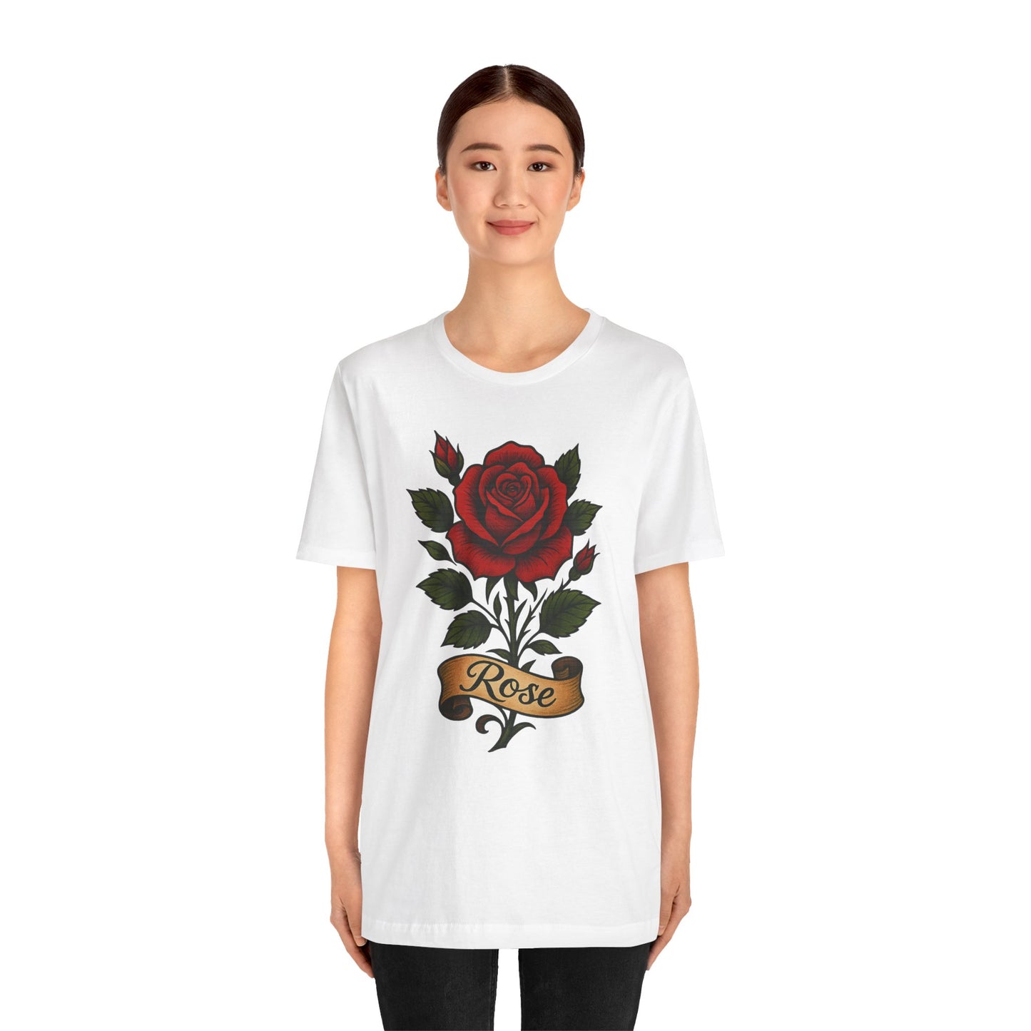 Rose floral jersey short sleeve T