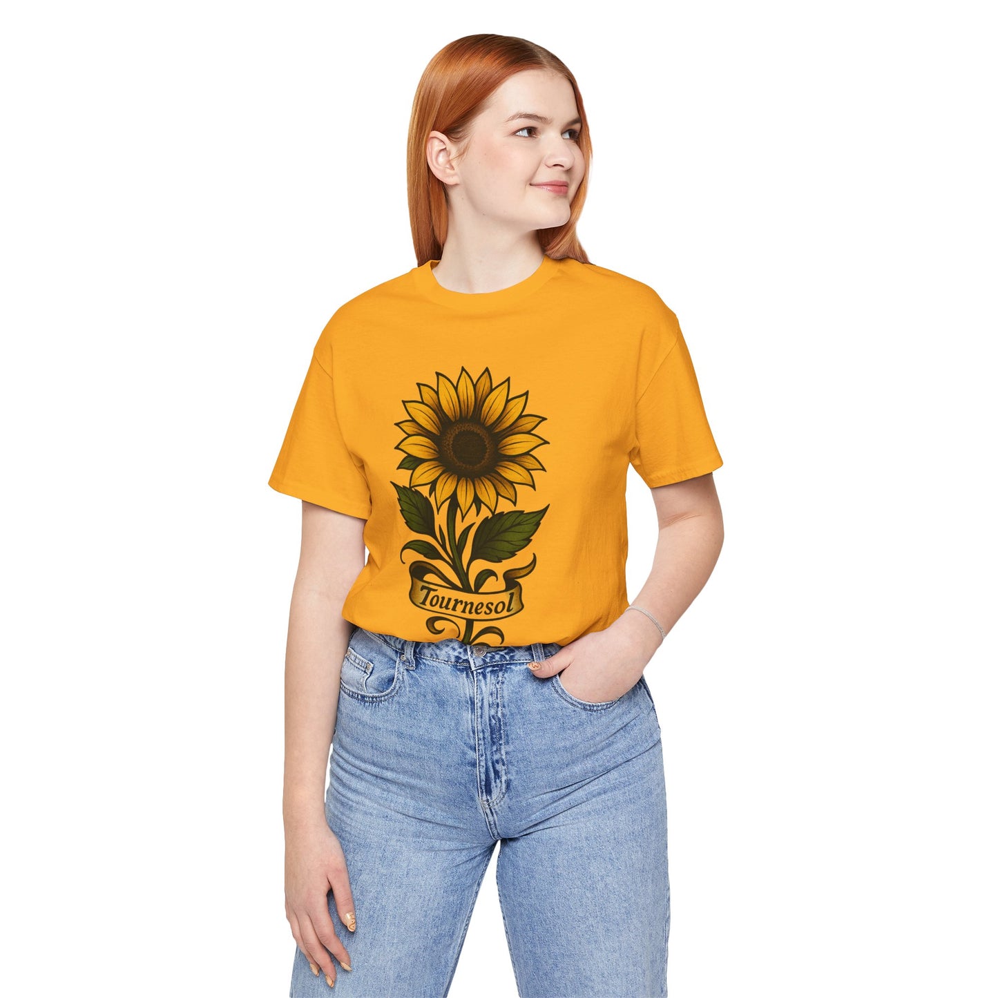 Sunflower art jersey short sleeve T