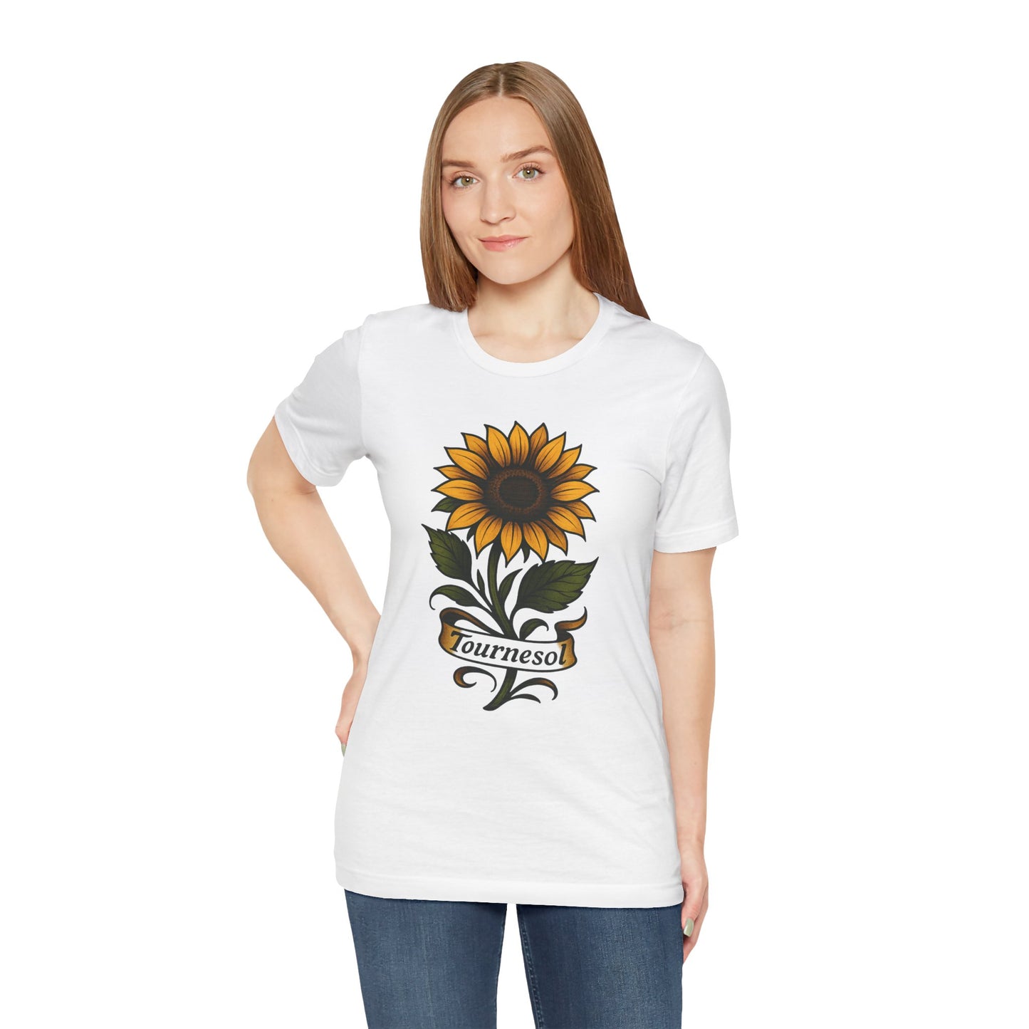 Sunflower art jersey short sleeve T