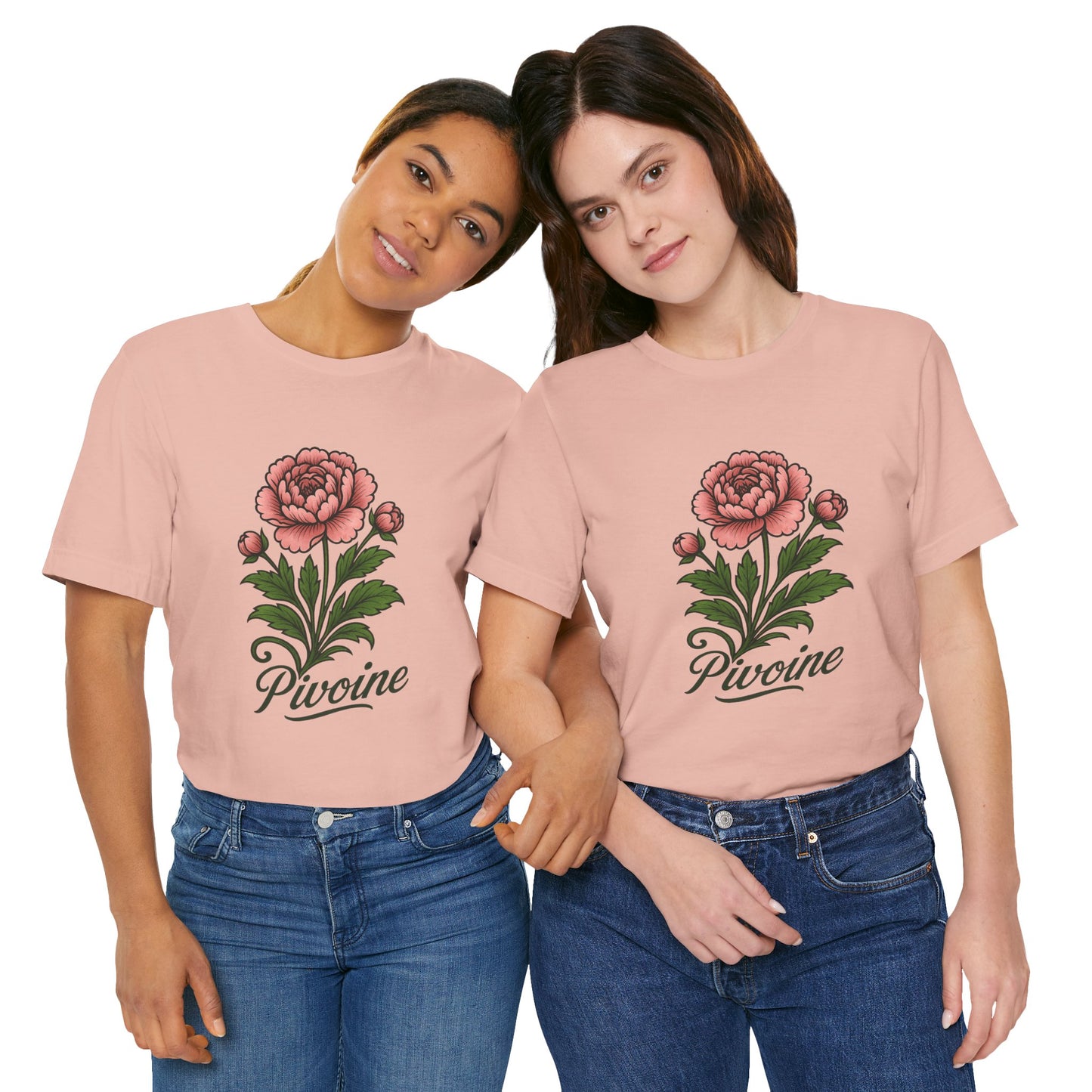 Peony graphic art Short Sleeve T