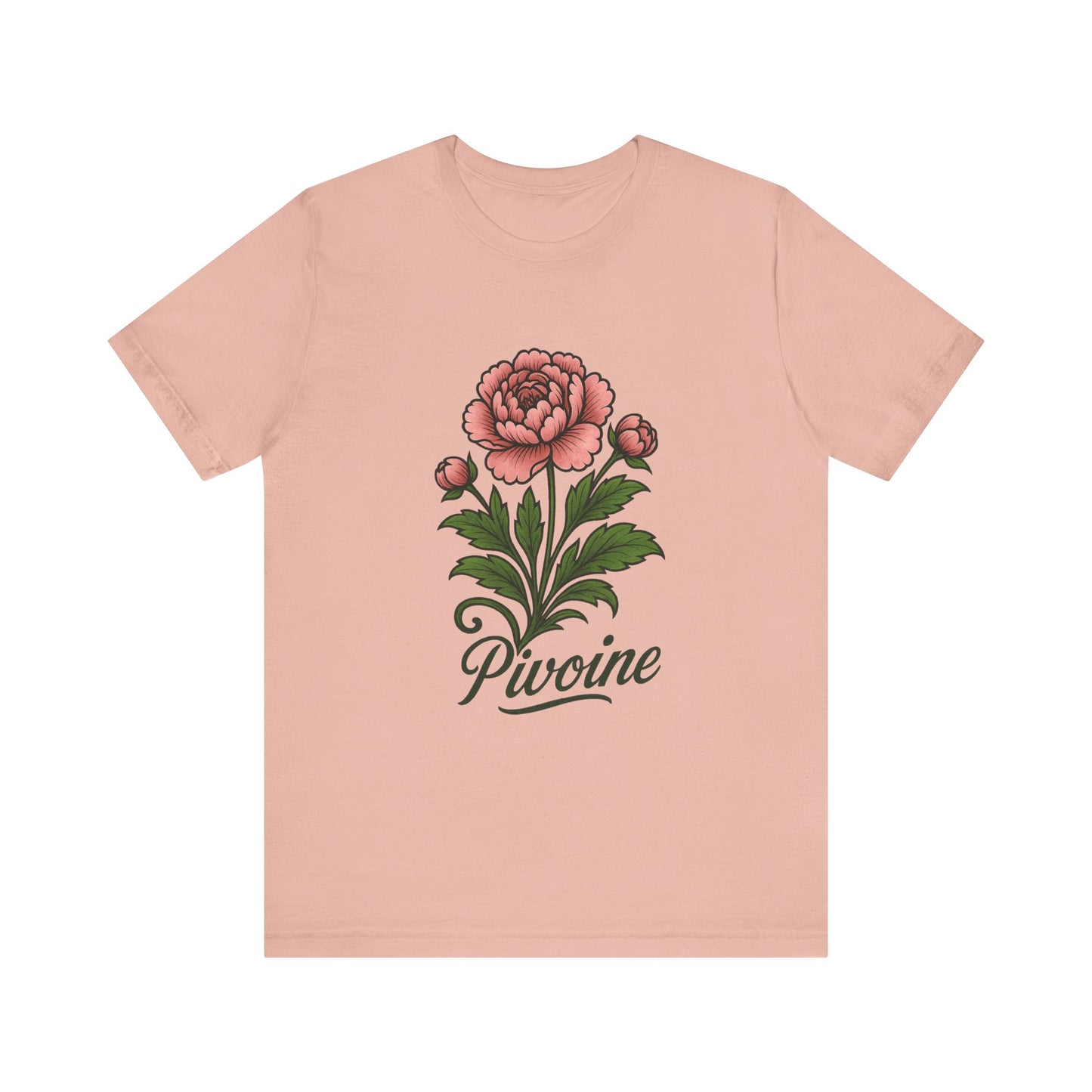 Peony graphic art Short Sleeve T