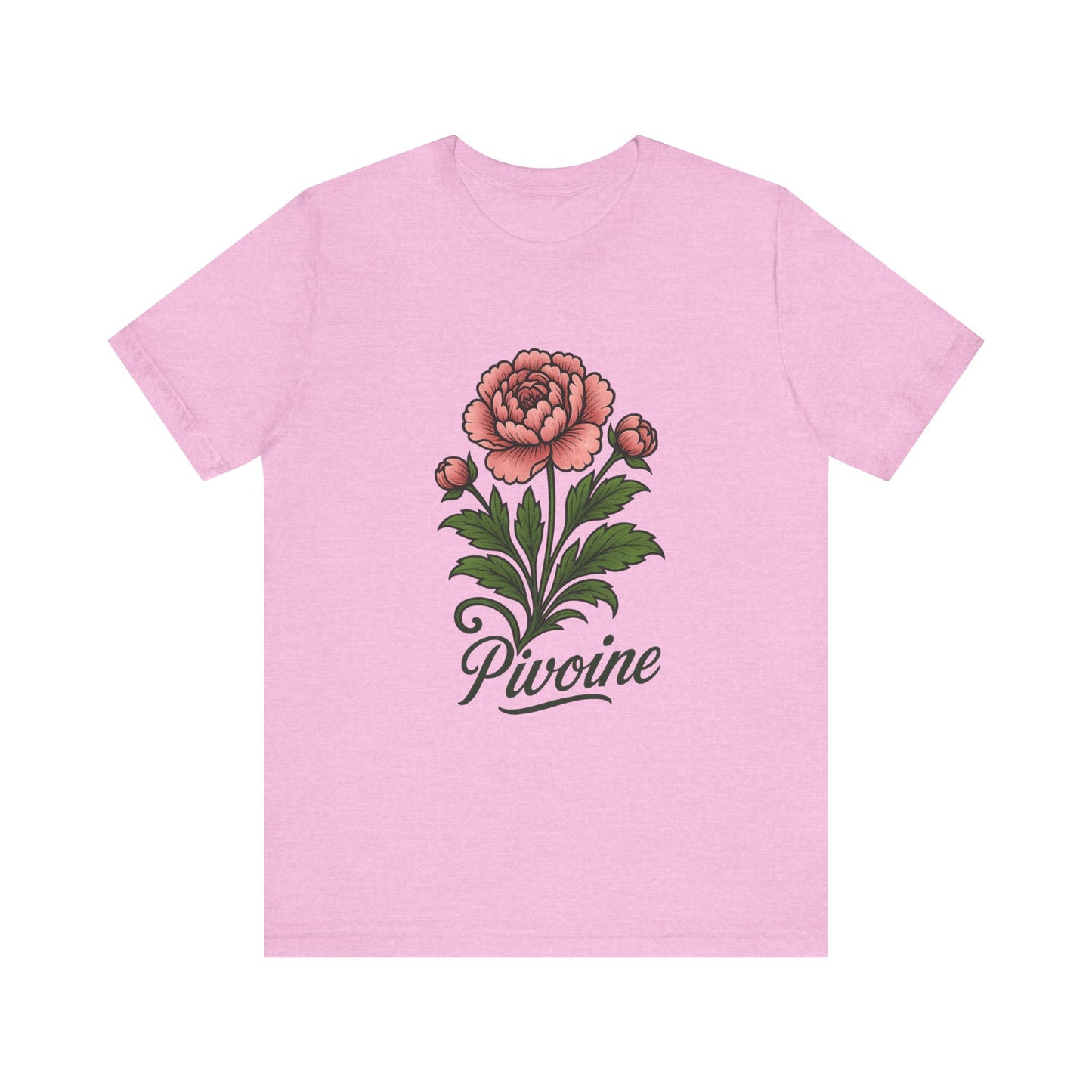 Peony graphic art Short Sleeve T