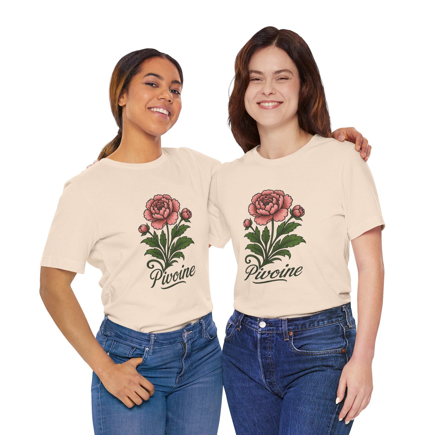 Peony graphic art Short Sleeve T