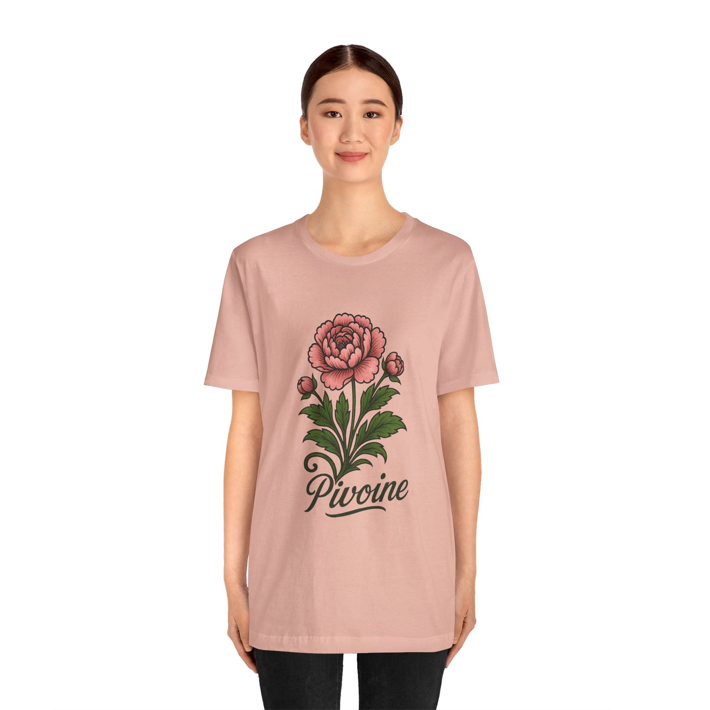Peony graphic art Short Sleeve T