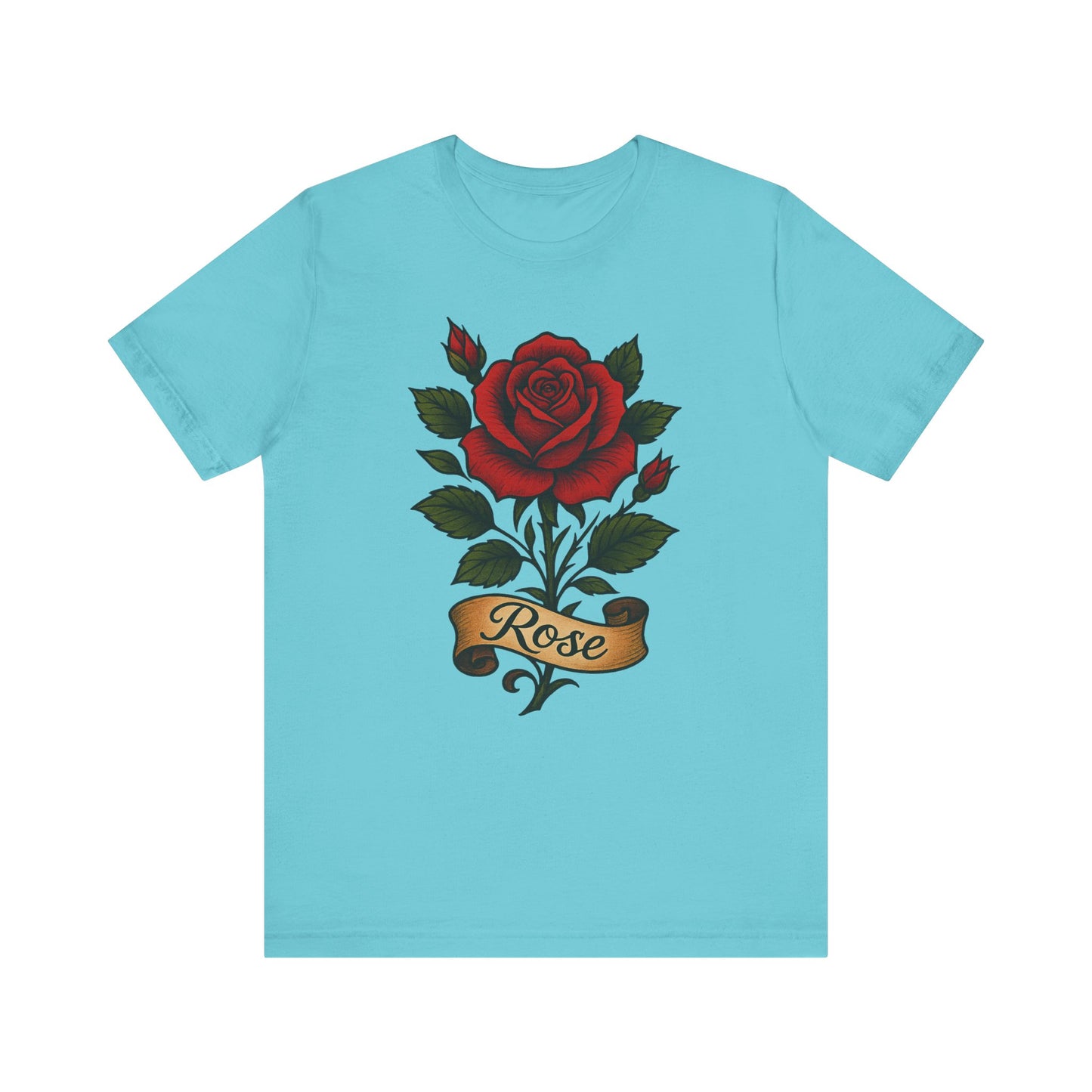 Rose floral jersey short sleeve T