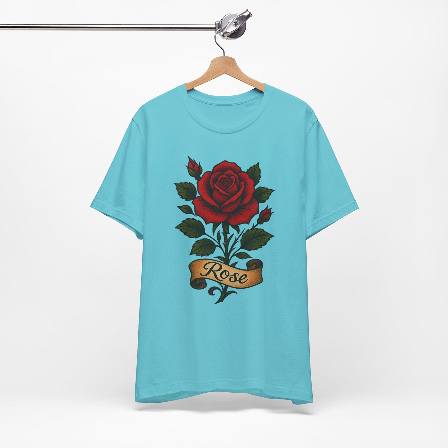 Rose floral jersey short sleeve T