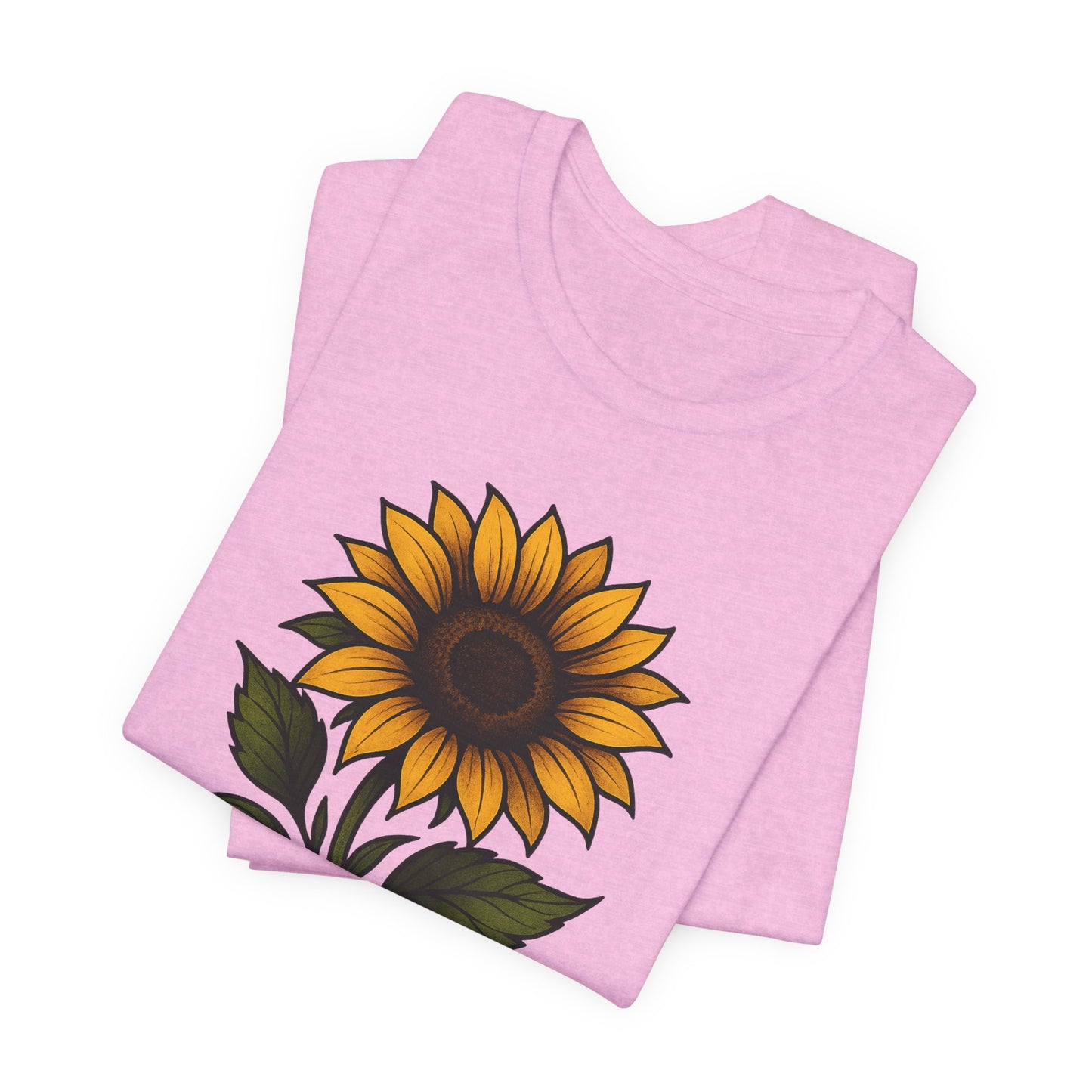 Sunflower art jersey short sleeve T