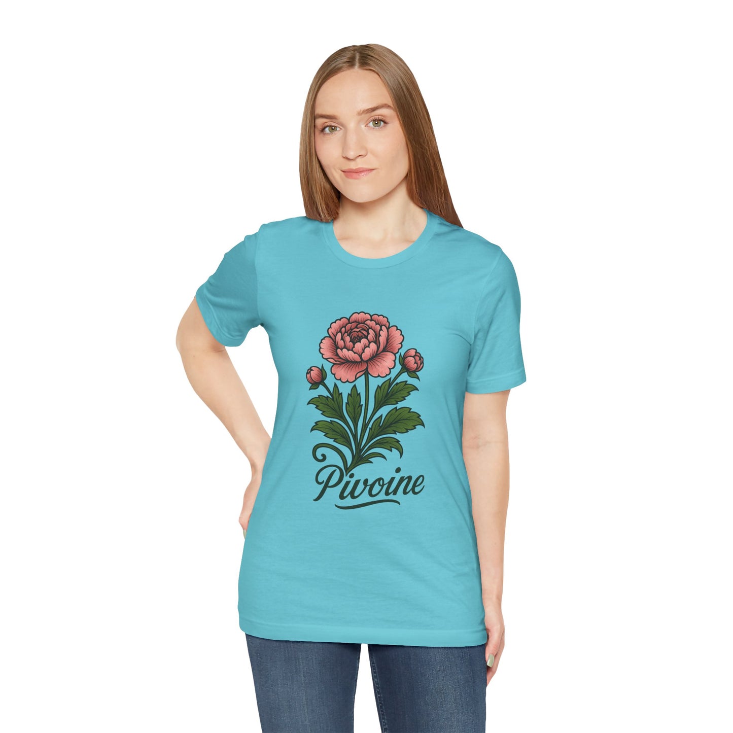 Peony graphic art Short Sleeve T