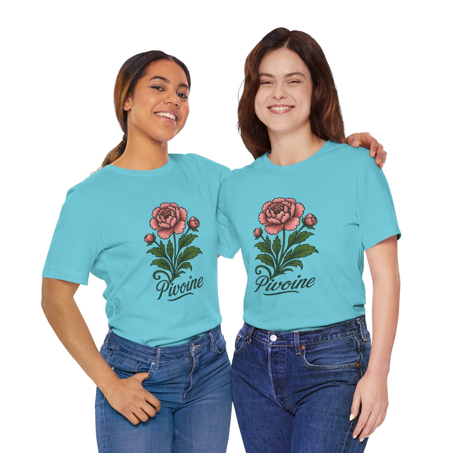 Peony graphic art Short Sleeve T