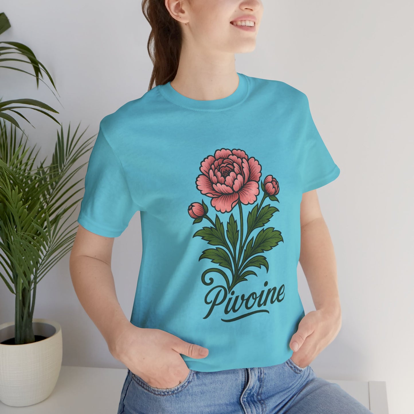 Peony graphic art Short Sleeve T