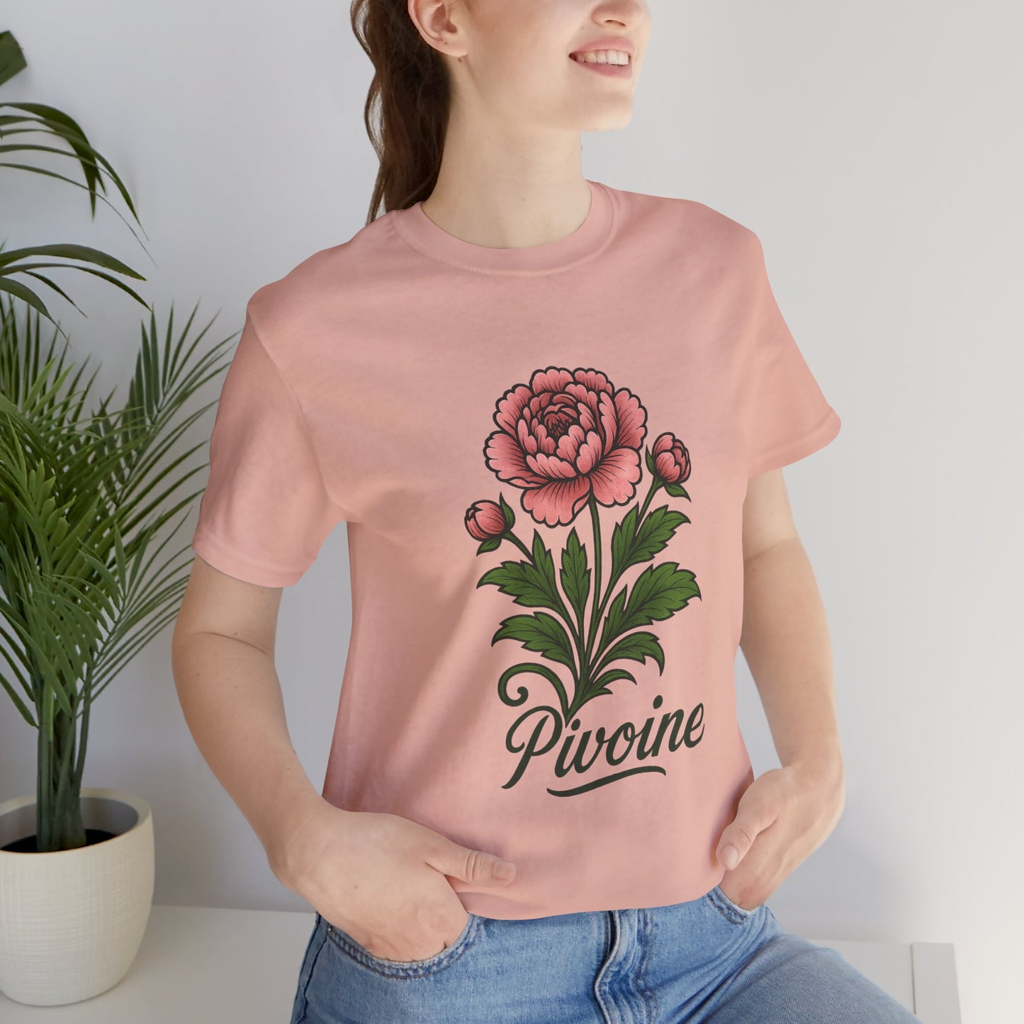 Peony graphic art Short Sleeve T