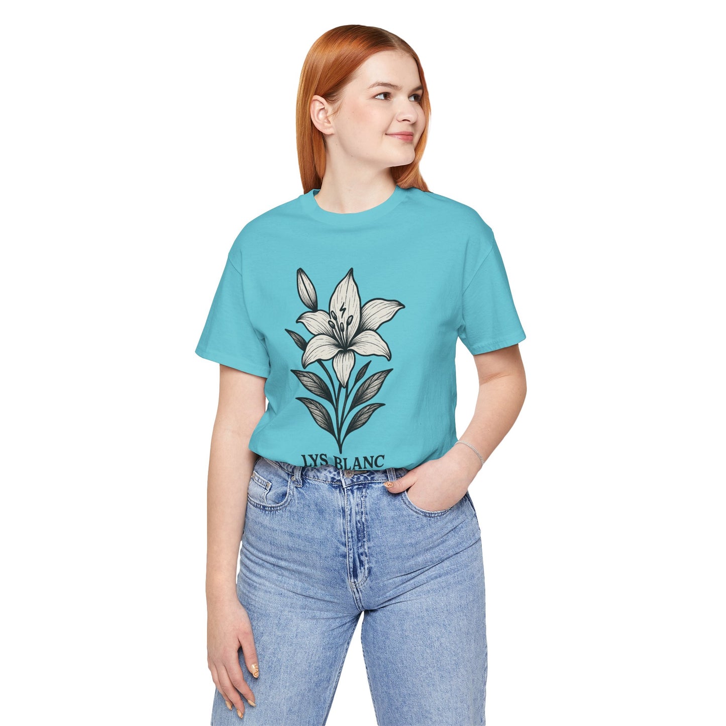 White lily floral short sleeve T 🪄