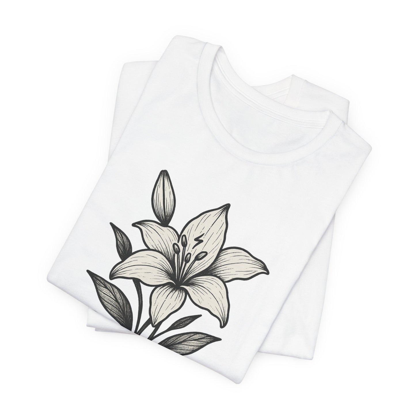 White lily floral short sleeve T 🪄