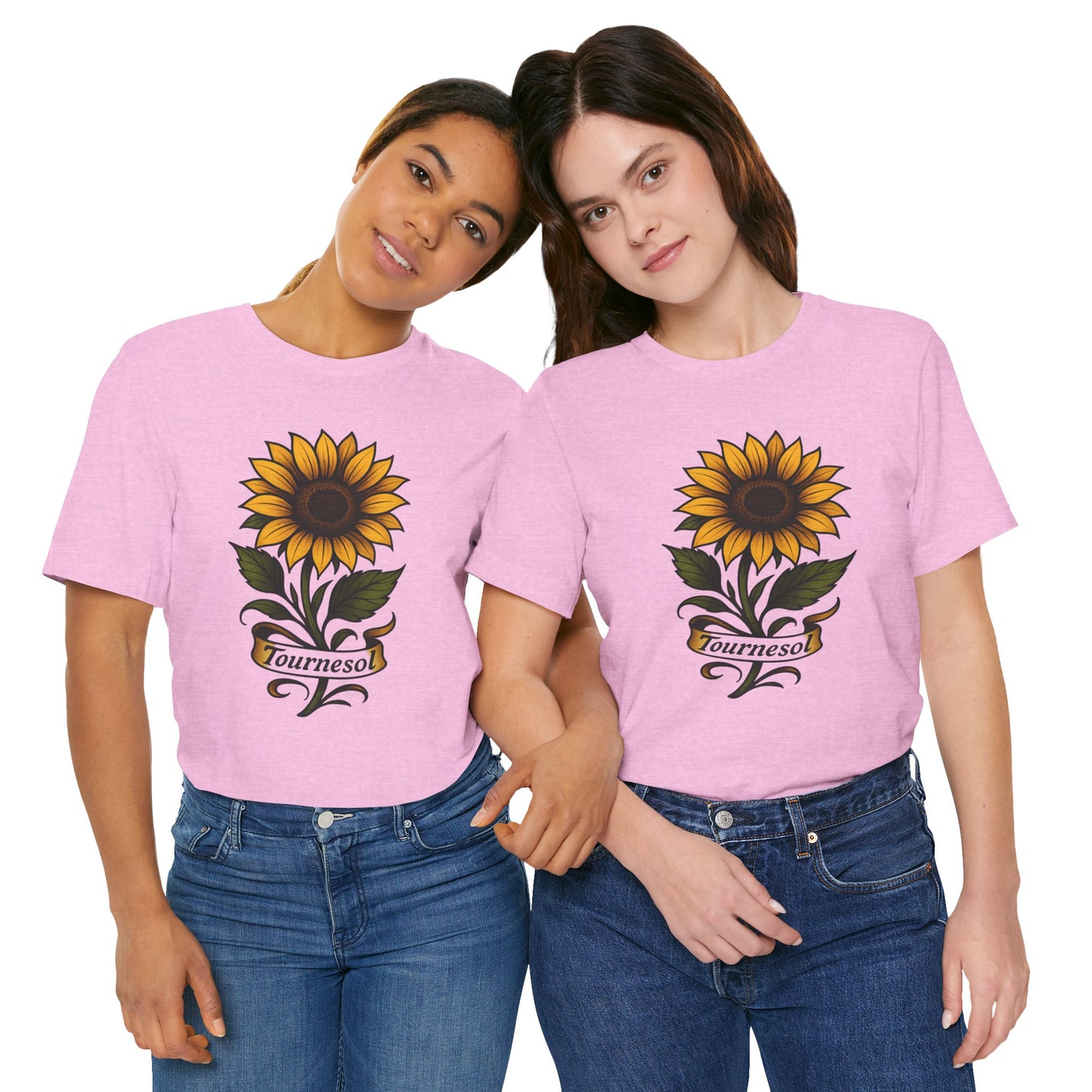 Sunflower art jersey short sleeve T