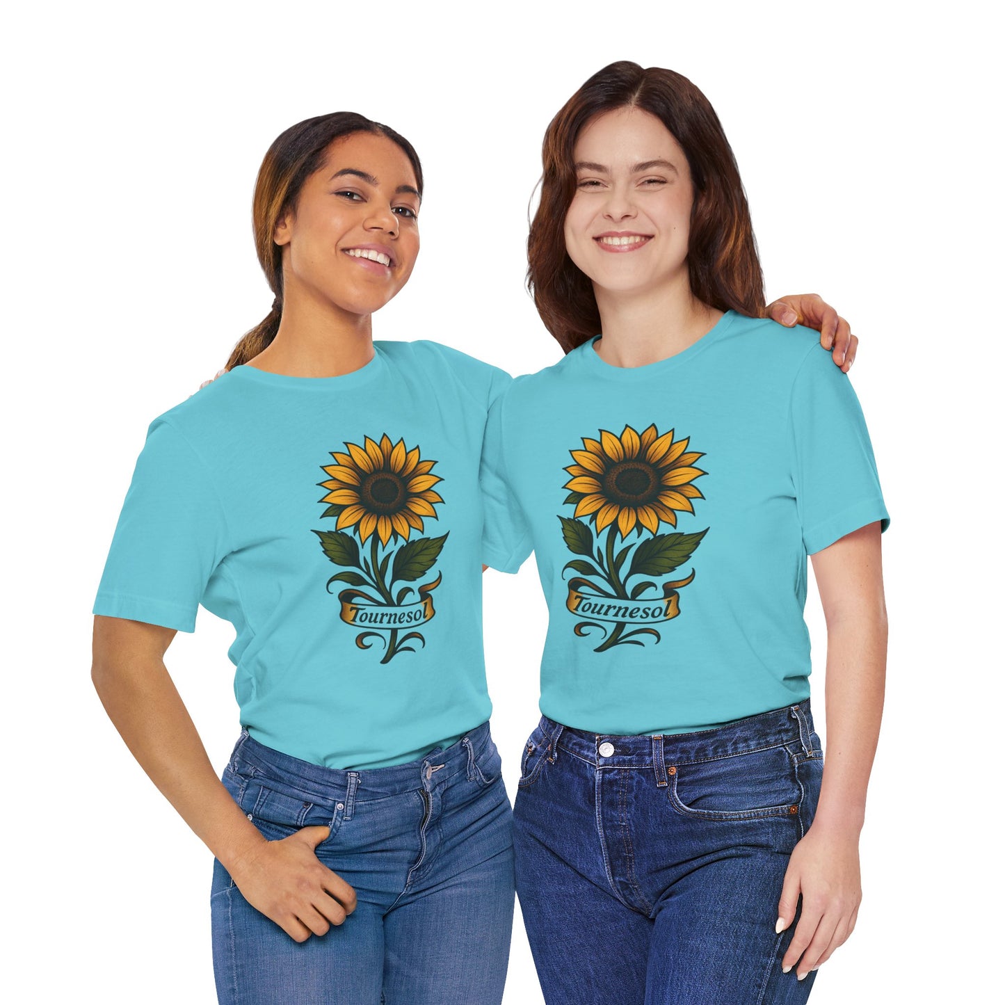 Sunflower art jersey short sleeve T