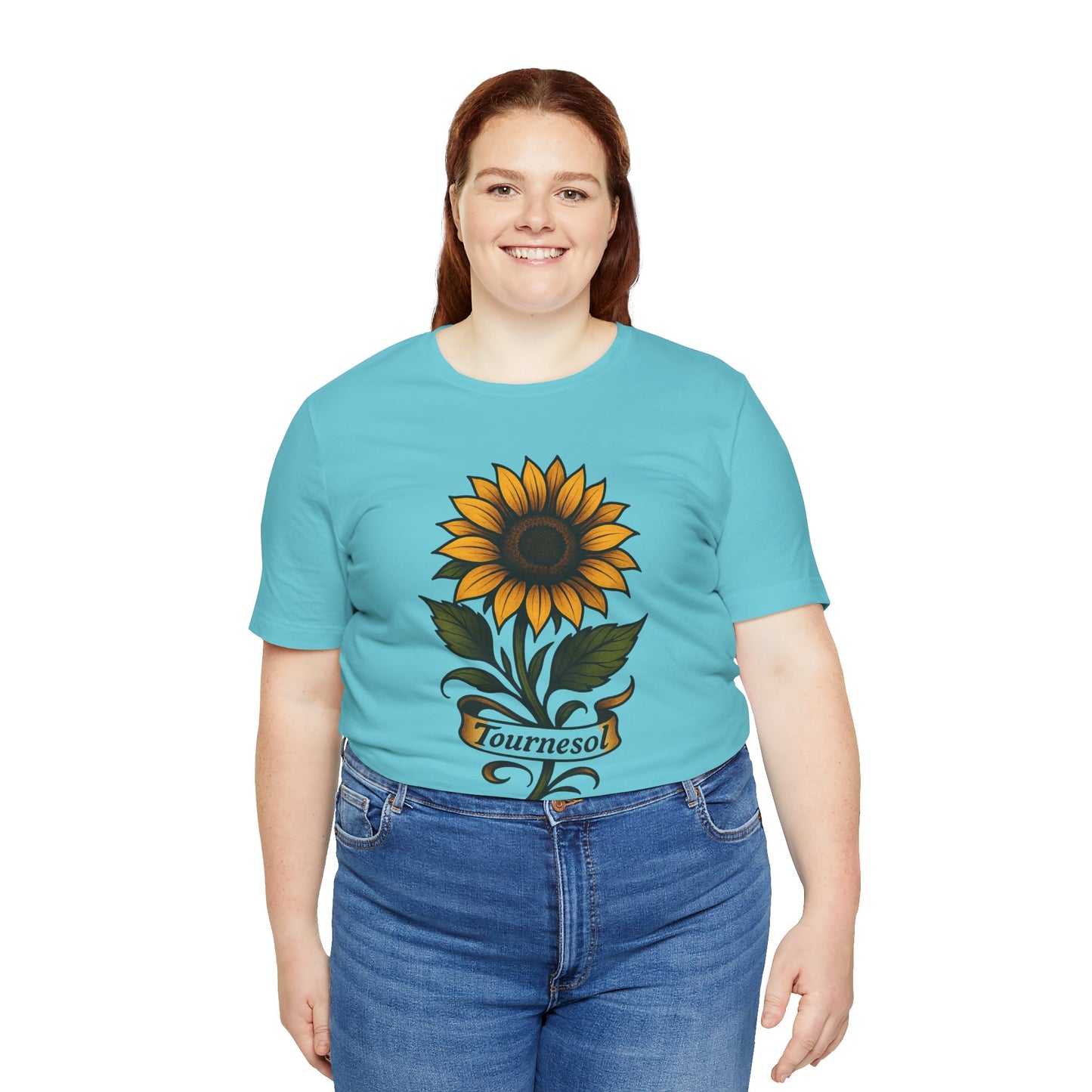 Sunflower art jersey short sleeve T