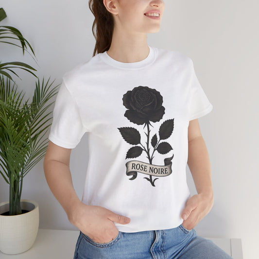 Black rose art jersey short sleeve T