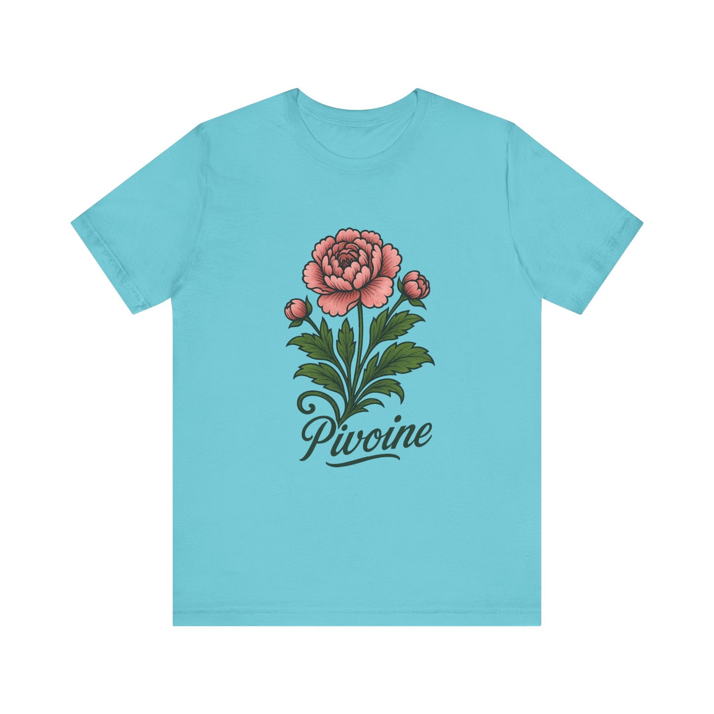 Peony graphic art Short Sleeve T