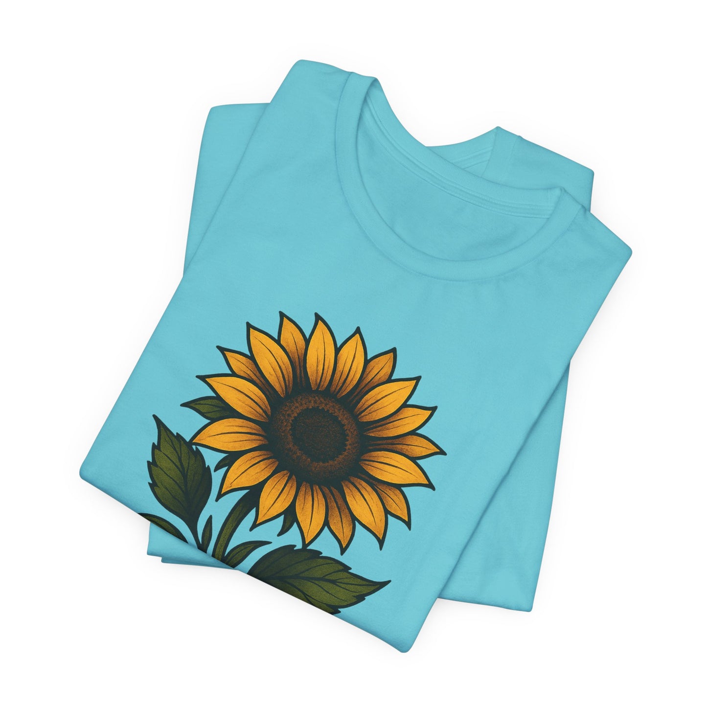 Sunflower art jersey short sleeve T