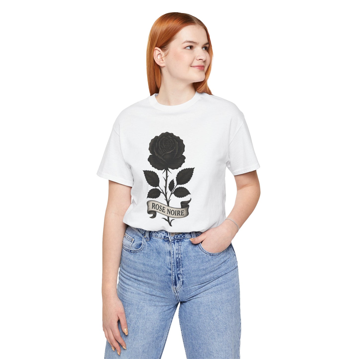 Black rose art jersey short sleeve T