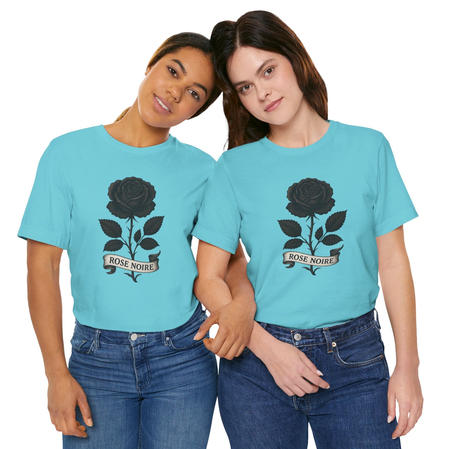 Black rose art jersey short sleeve T