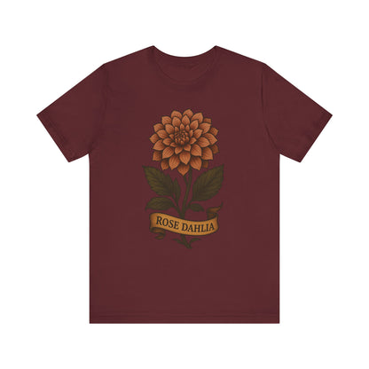 Rose Dahlia art short sleeve T