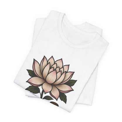Lotus floral art short sleeve T