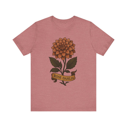Rose Dahlia art short sleeve T