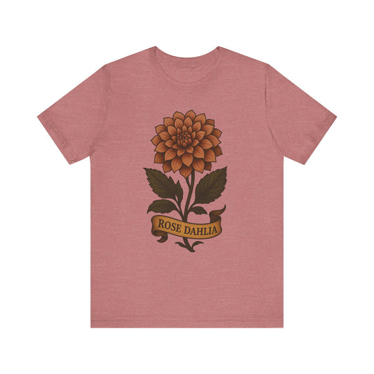 Rose Dahlia art short sleeve T