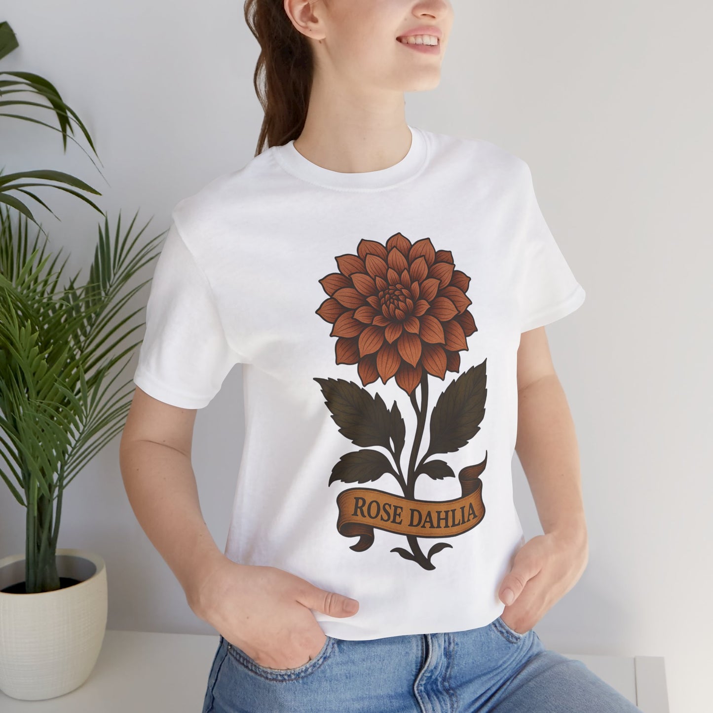 Rose Dahlia art short sleeve T