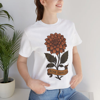 Rose Dahlia art short sleeve T