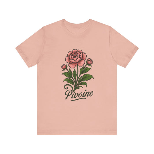 Peony graphic art  Short Sleeve T