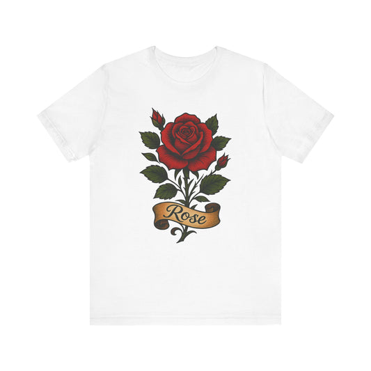Rose floral jersey short sleeve T
