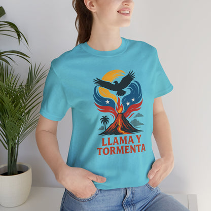 Llama y Tormenta unisex jersey short sleeve T