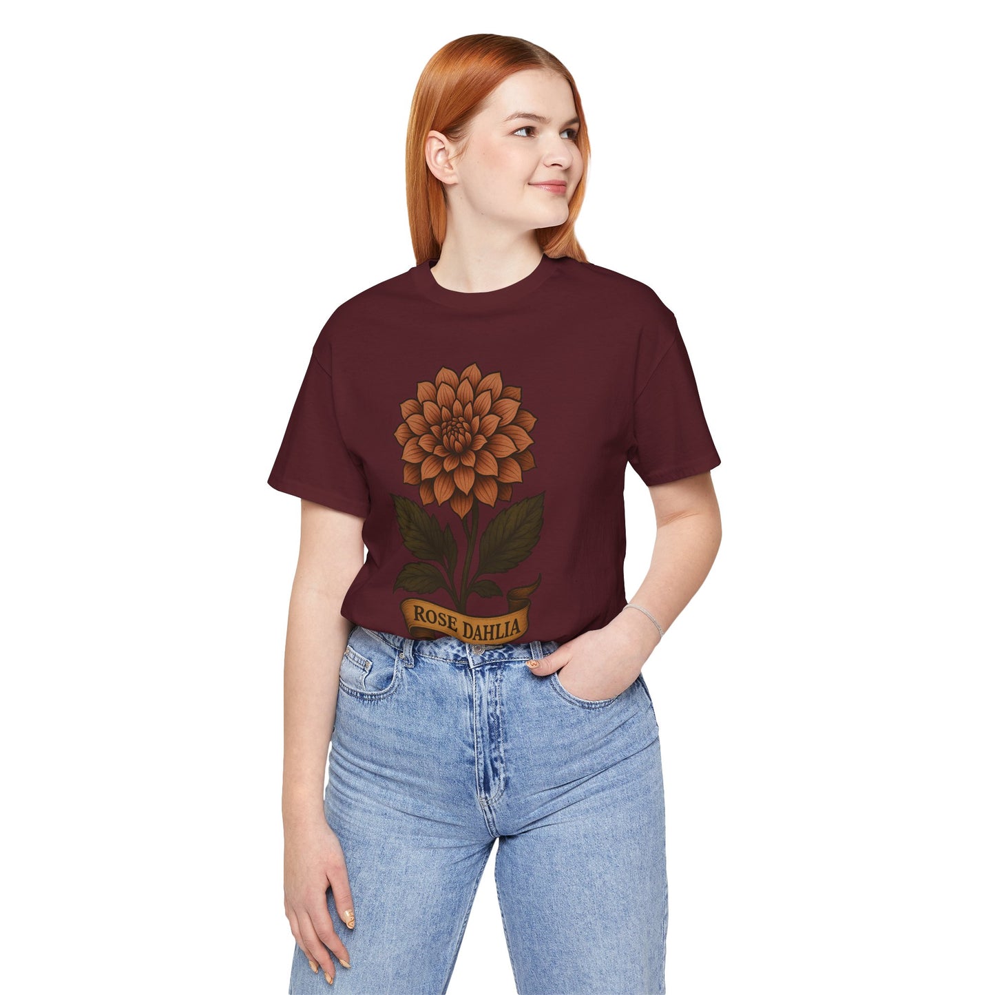 Rose Dahlia art short sleeve T