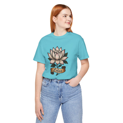 Lotus floral art short sleeve T