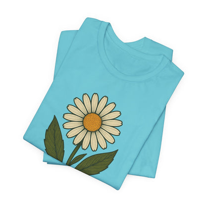 Marguerite floral art jersey short sleeve t