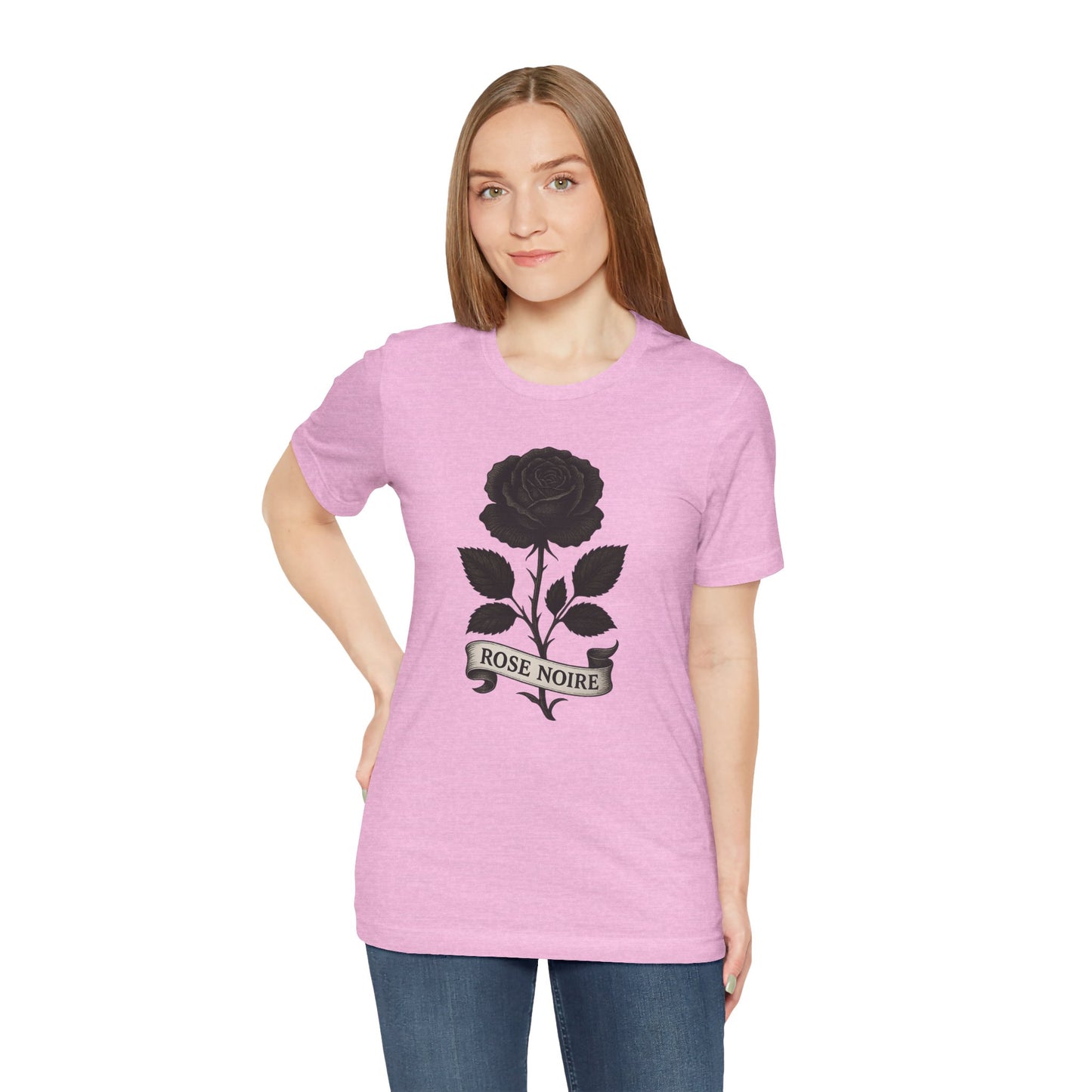 Black rose art jersey short sleeve T