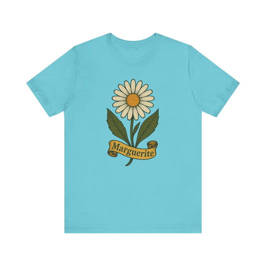 Marguerite floral art jersey short sleeve t