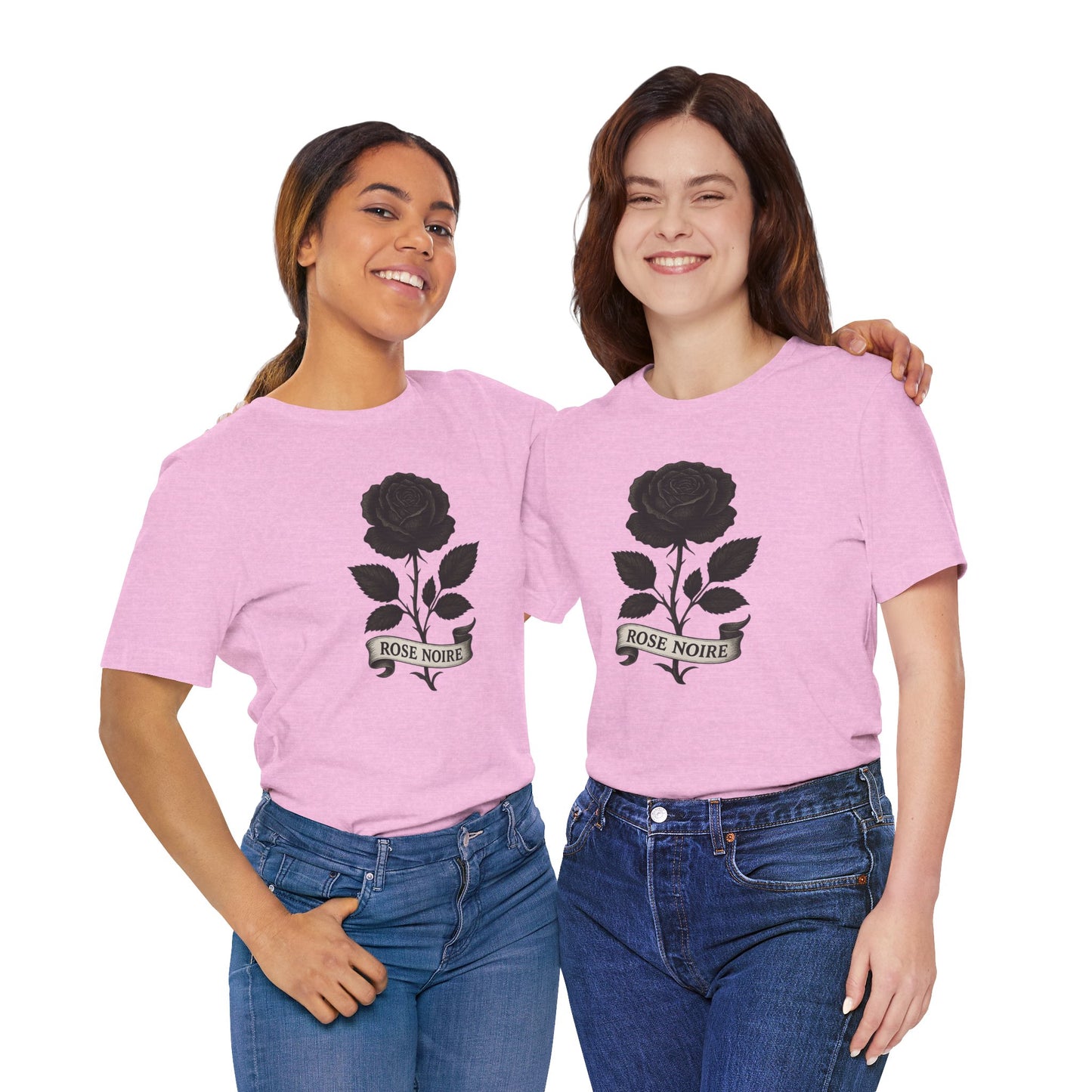 Black rose art jersey short sleeve T
