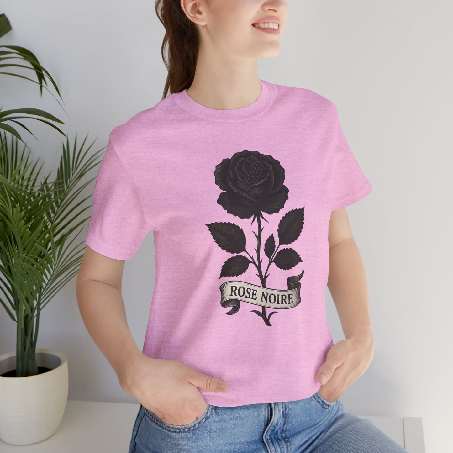 Black rose art jersey short sleeve T