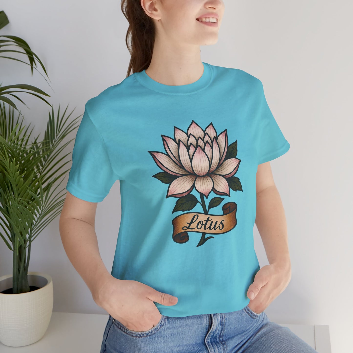 Lotus floral art short sleeve T