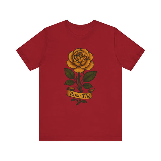 Tea rose art jersey short sleeve T