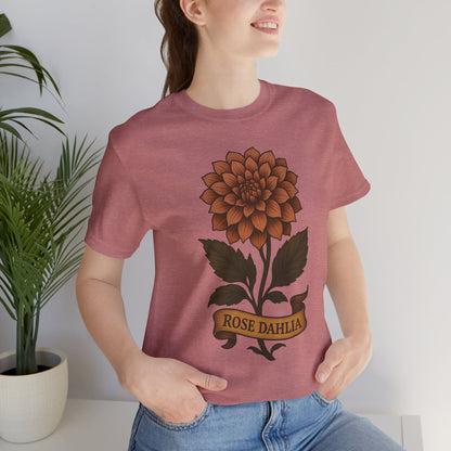 Rose Dahlia art short sleeve T