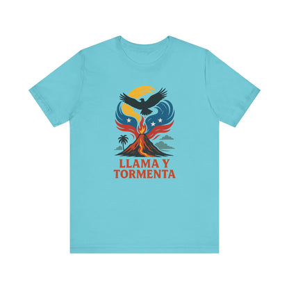 Llama y Tormenta unisex jersey short sleeve T